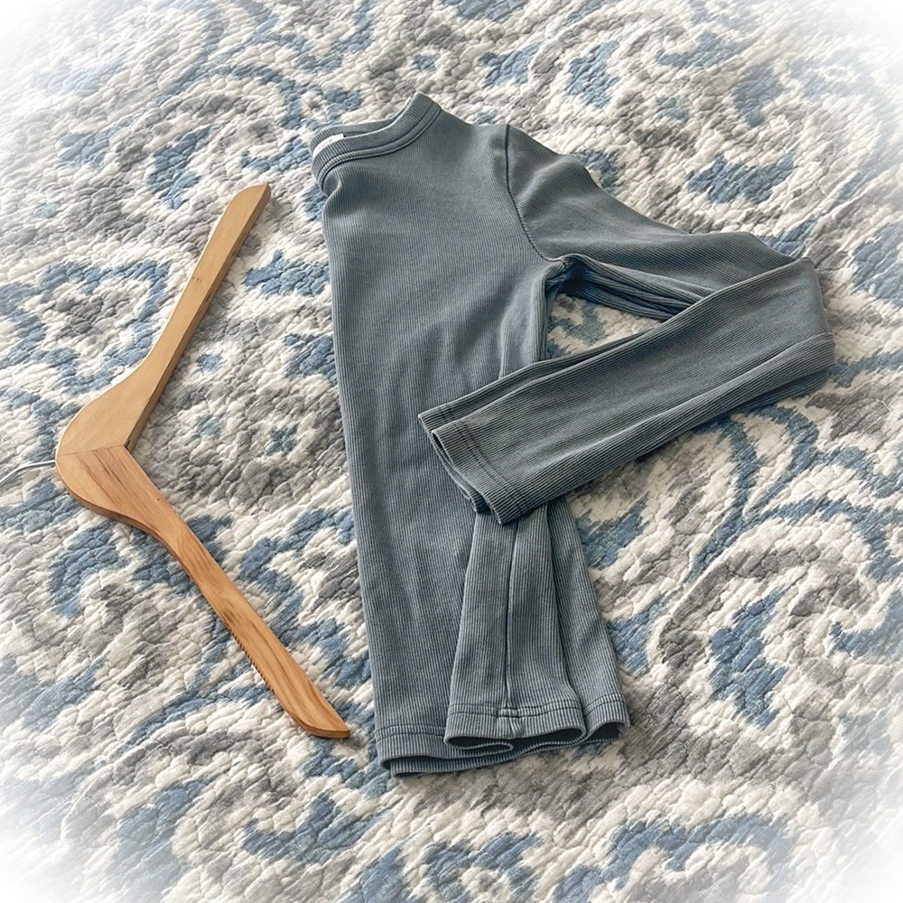 Zara Fitted Ribbed Knit Long Sleeve Top